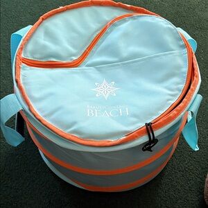 BeautiControl Beach Cooler Bag in Light Blue and Orange